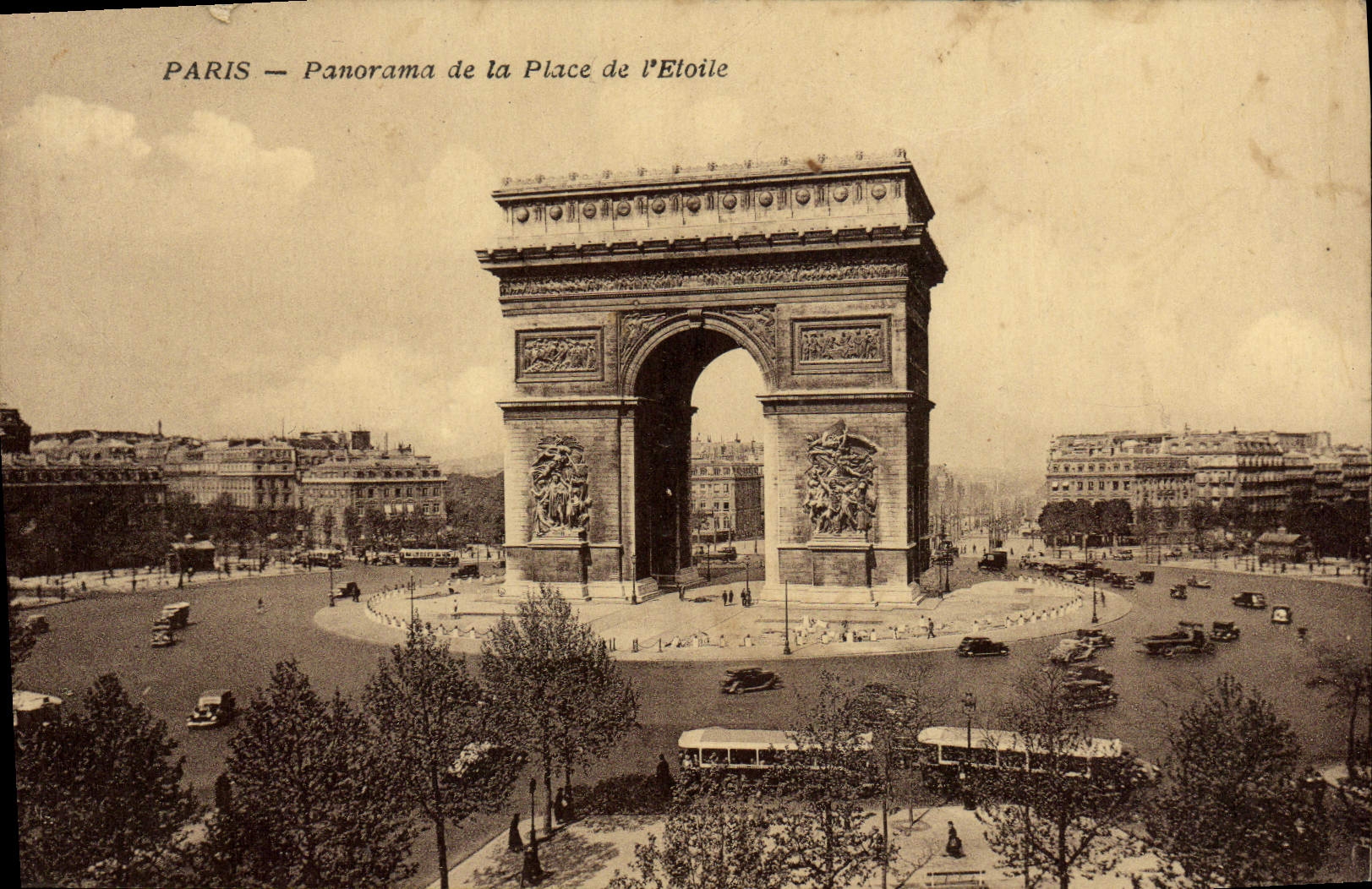 CPA Paris Panorama De La Place De I'Etoile