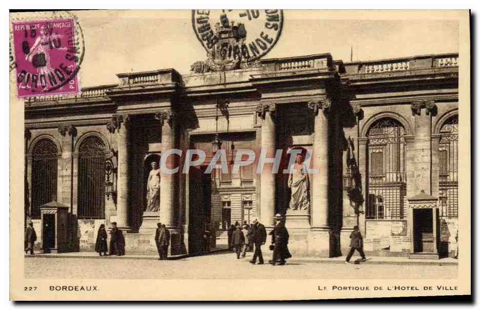 CPA Bordeaux Portique De l'Hotel de ville