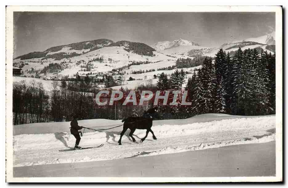 Ski de fond avec cheval — Megève — L. Morand, Prol. Megève
