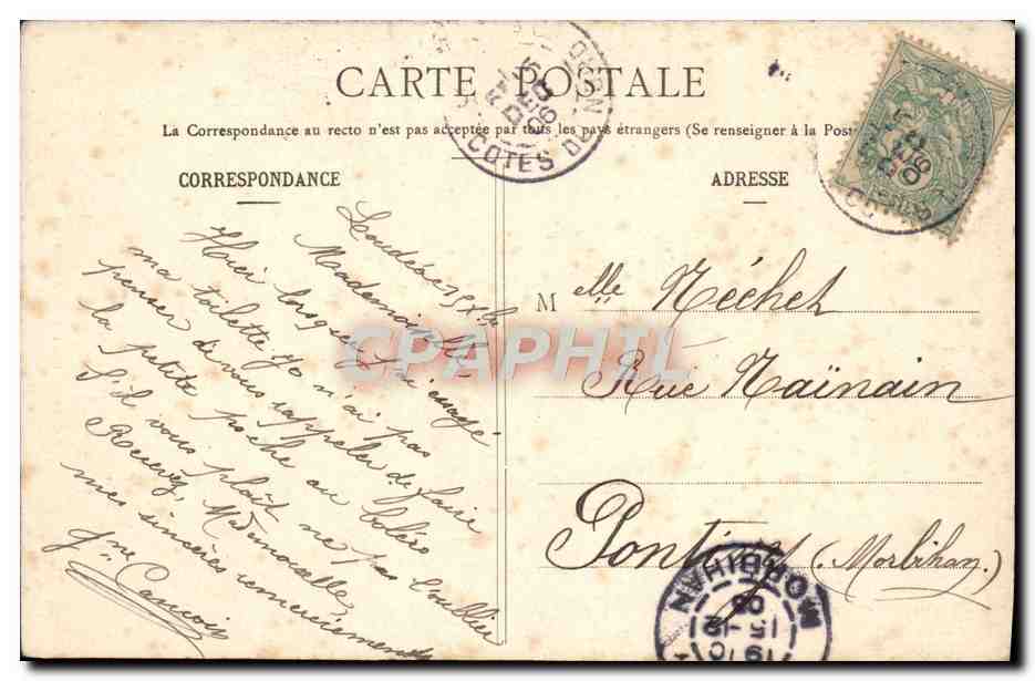 CPA Paris Eglise St Auoustin — Verso
