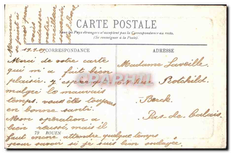 CPA Rouen La tour de Jeanne d'Arc  — Rückseite