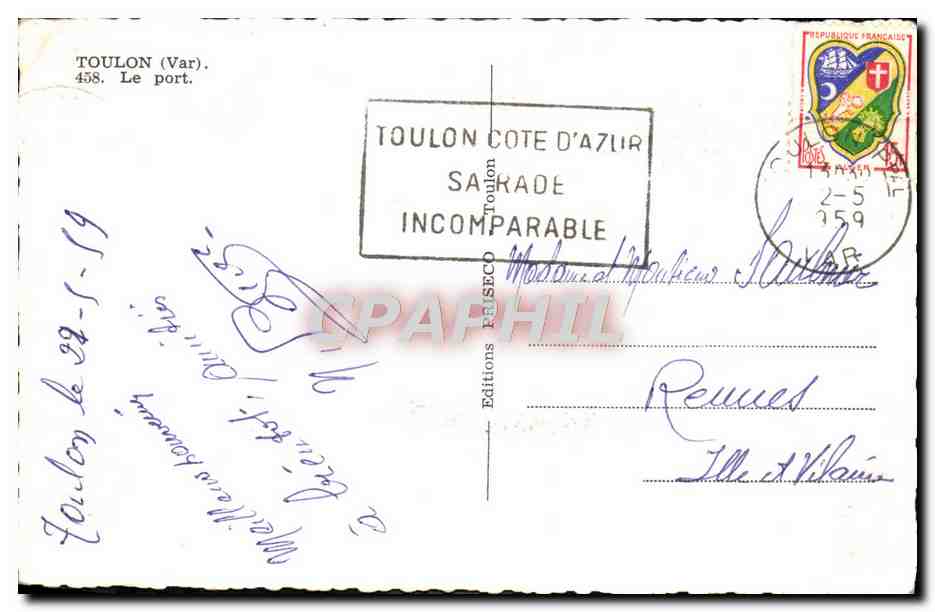 CPM Toulon Le Port — Verso