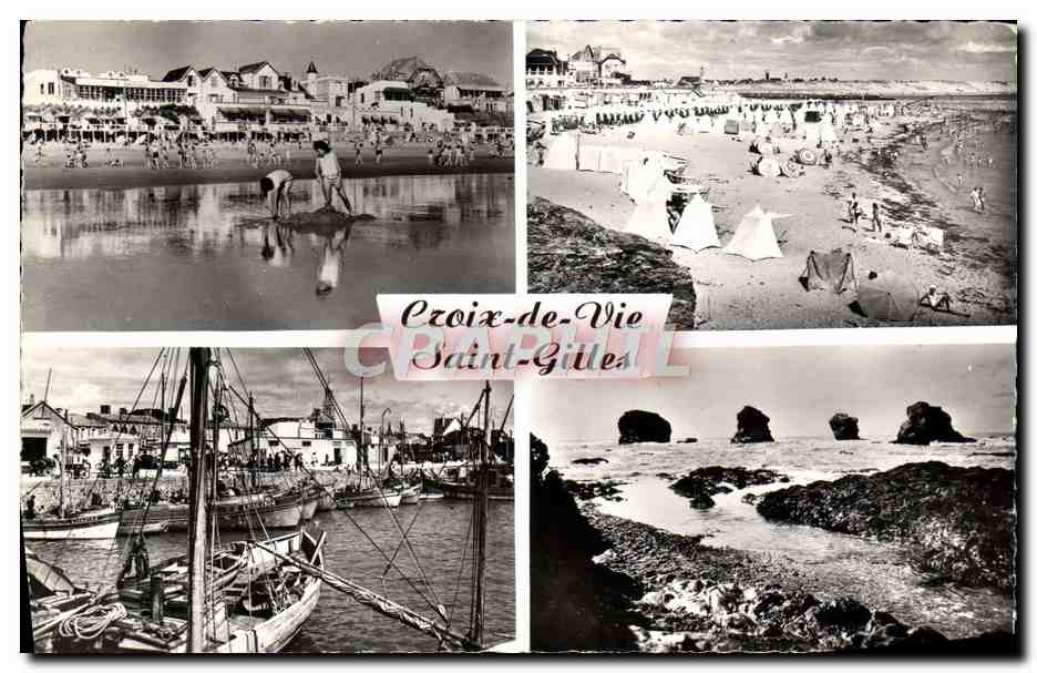 CPM Croix De Vie Saint Gilles Plage Le port Rochers de Sion