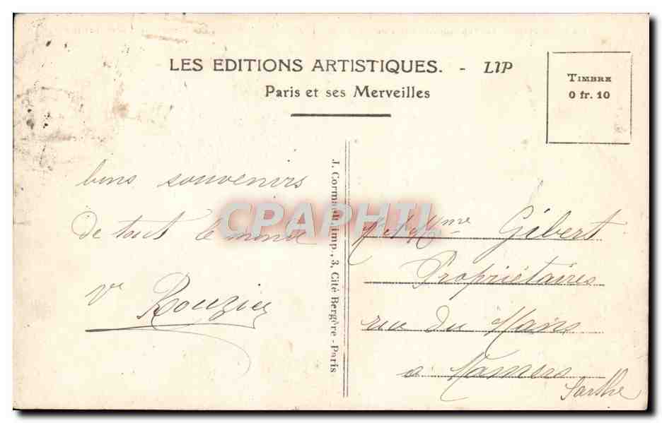 CPA Paris Le Trocadero Et Le Pont D'lena — Rückseite