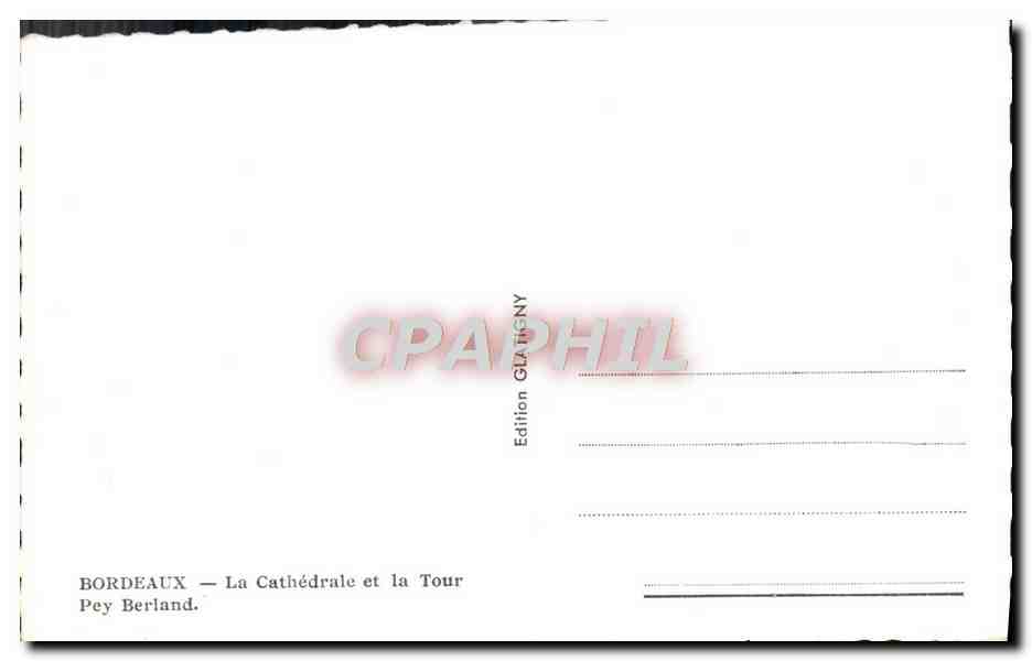 CPM Bordeaux La Cathedrale Et La Tour — Verso