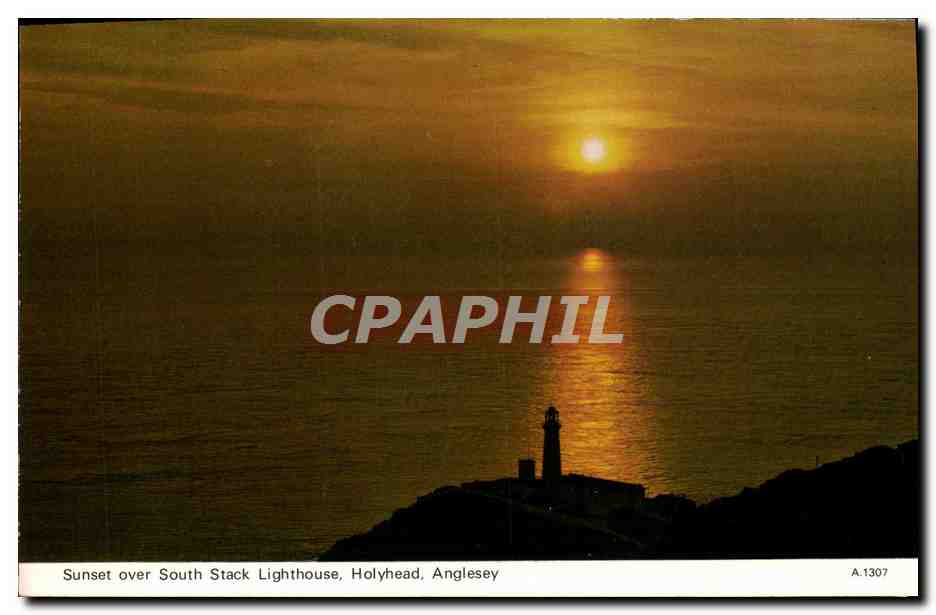 Sunset over South Stack Lighthouse, Holyhead, Anglesey — CPAPHIL A.1307