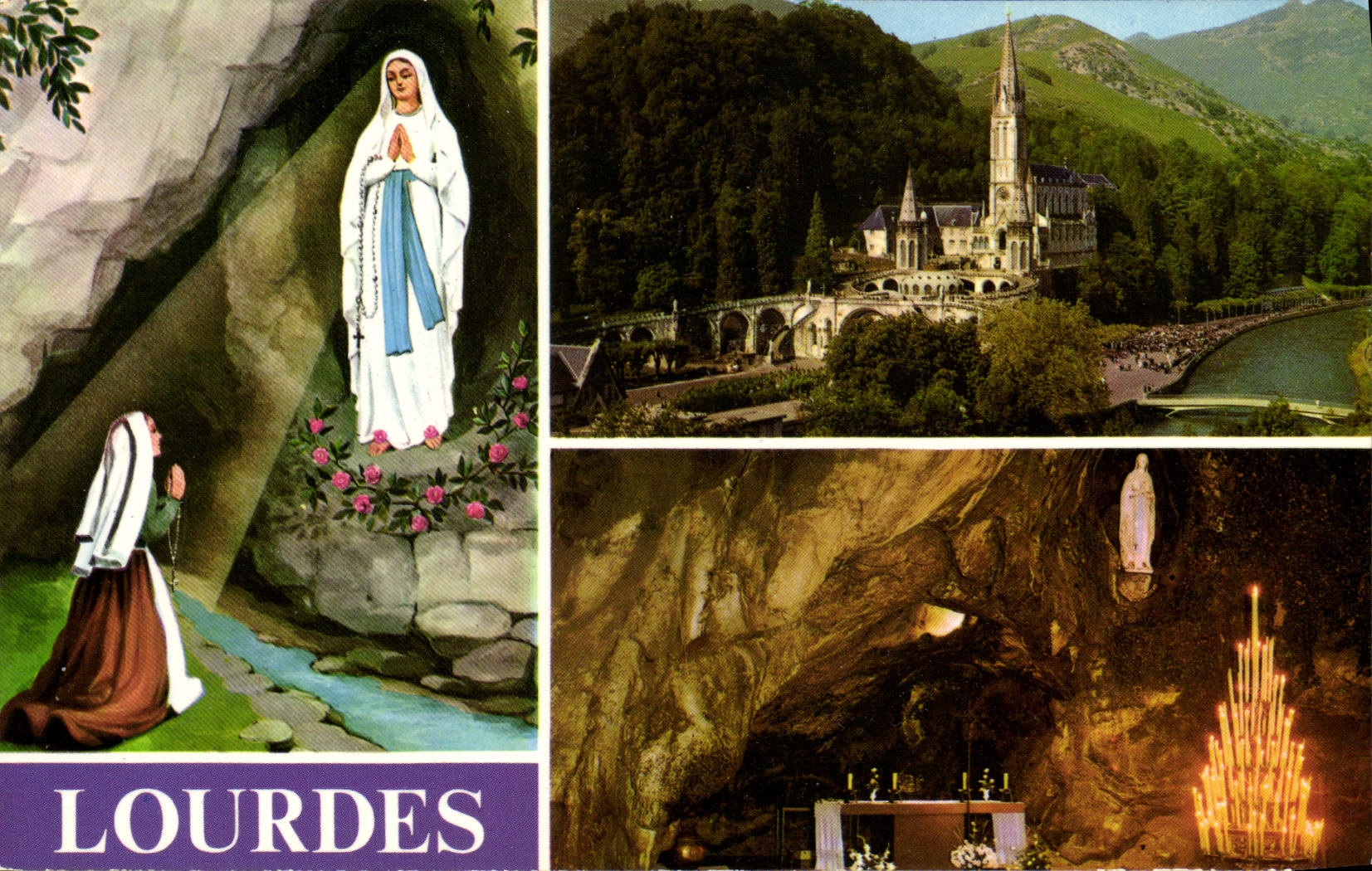CPM Lourdes L'apparition la basilique La grotte