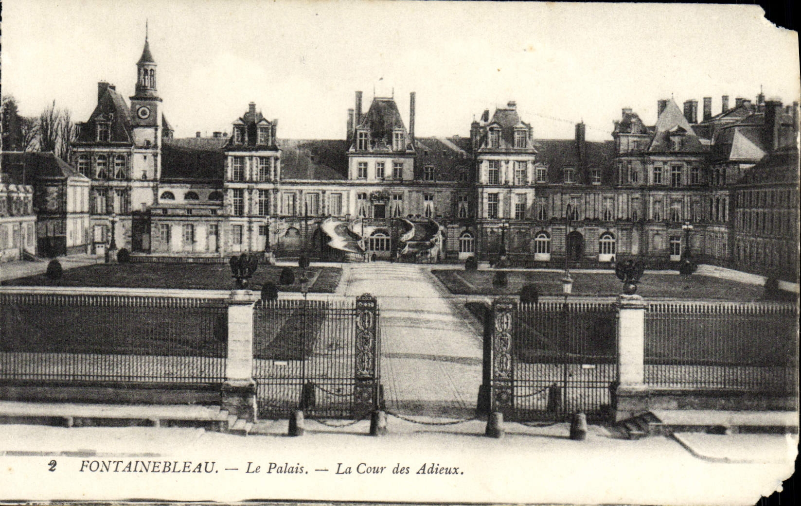 Cartolina d'epoca Fontainebleau Il Palazzo La Cour Des Adieux