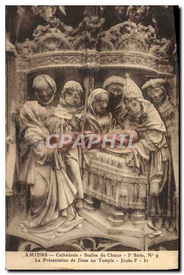 CPA Amiens Cathedrale Stalles Du Choeur La presentation de Jesus au temple