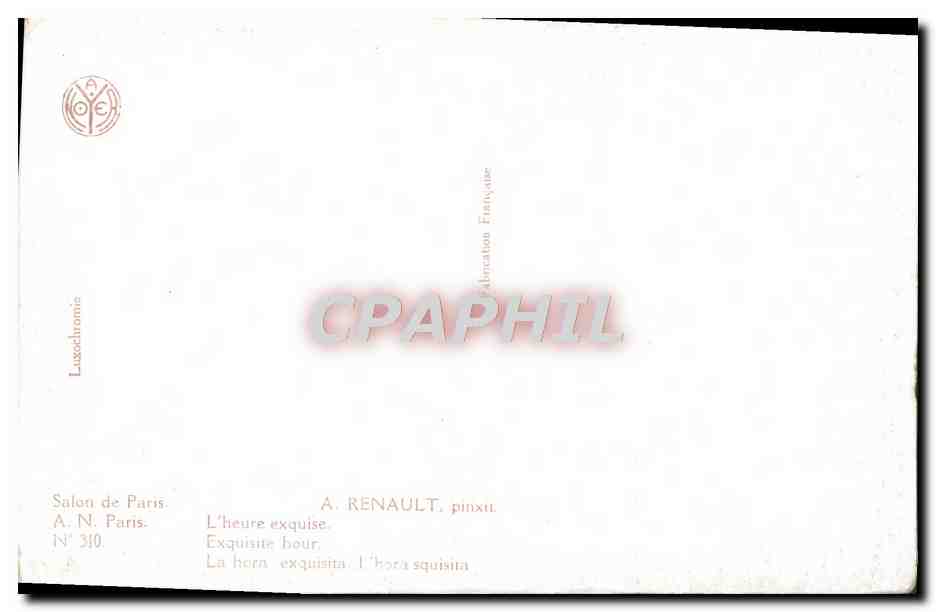 CPA Fantaisie Salon de Paris Renault L'heure exquise  — Verso