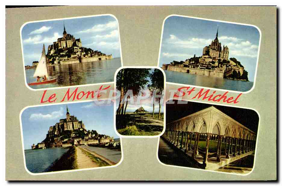 CPM Le Mont St Michel Maree haute Les remparts L'arrivee la baie la cloitre