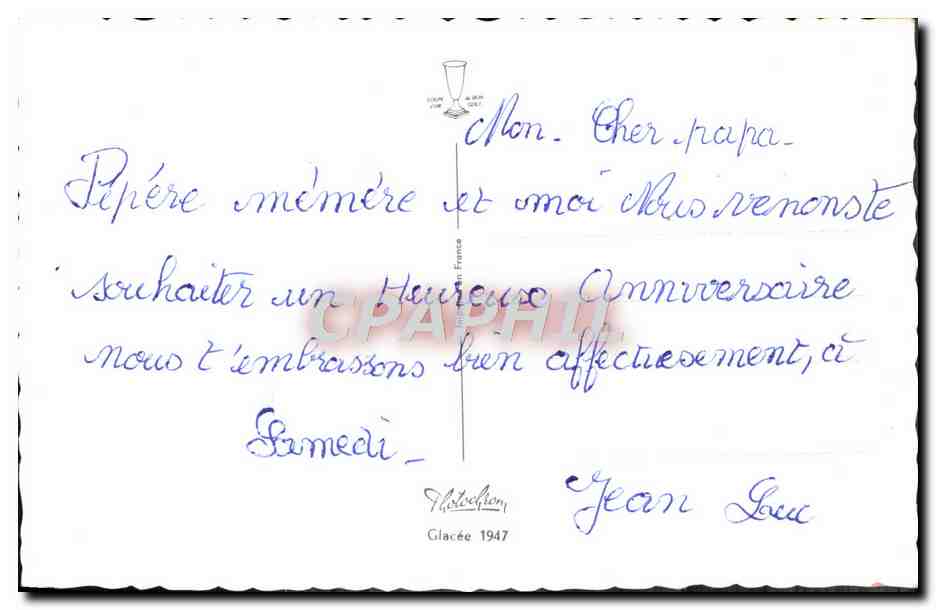 CPM Heureux Anniversaire Fleurs — Verso