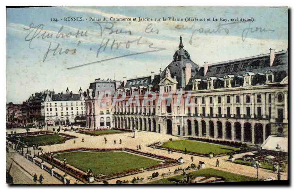 Rennes - Palais du Commerce et Jardins sur la Vilaine (Martenoit et Le Ray, architectes)