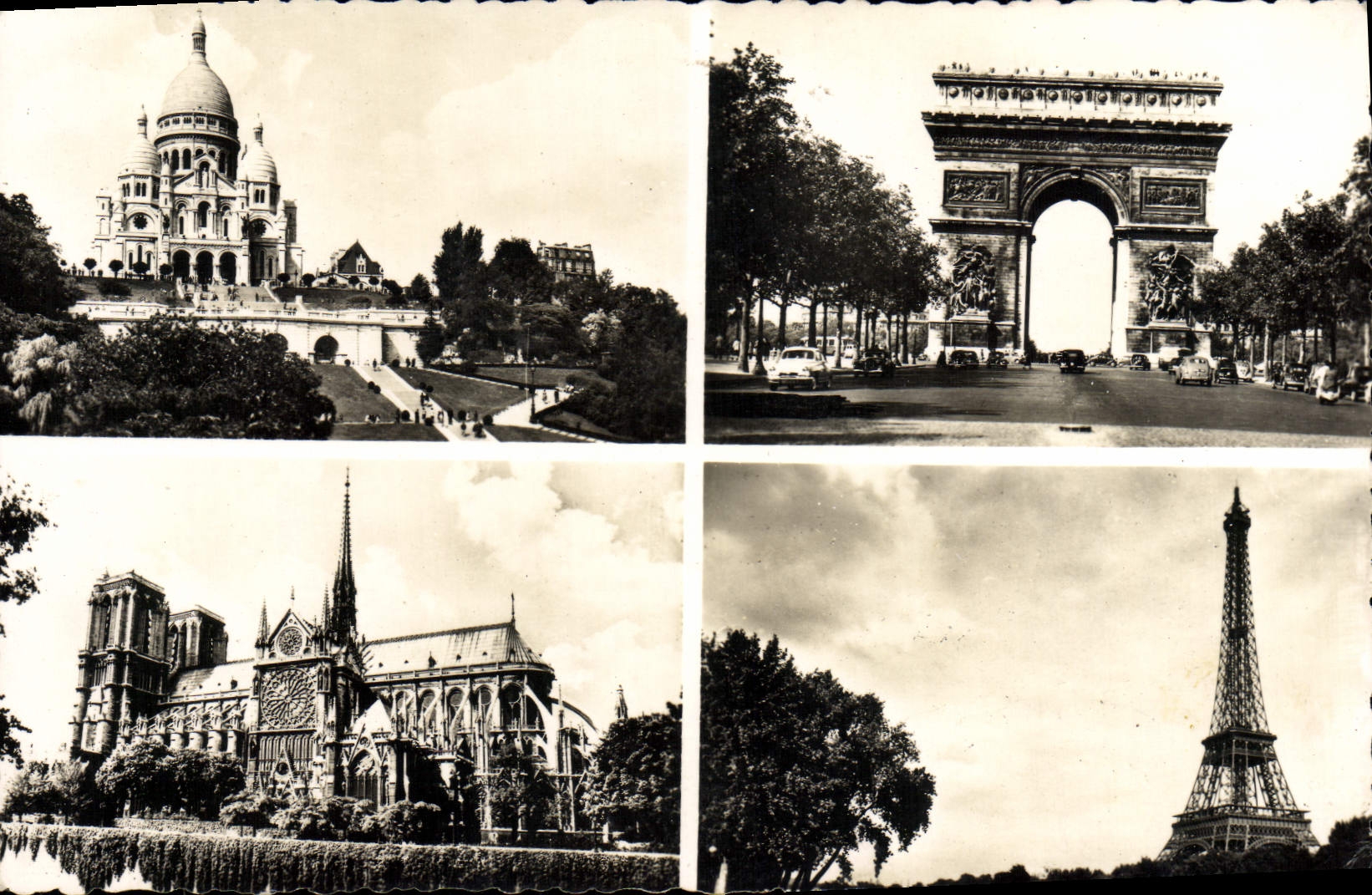 Paris – Basilique du Sacré-Cœur, Arc de Triomphe, Notre-Dame et Tour Eiffel — Éditions Chantal, n°533