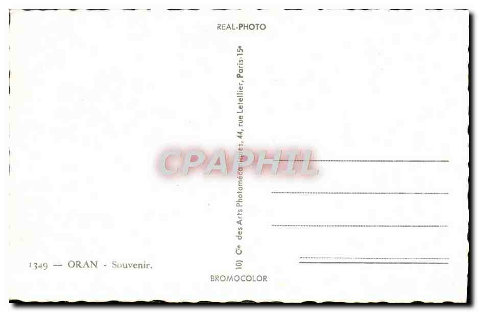 CPM Oran La cathedrale L'Hotel de ville Gare maritime Place Foch  — Back