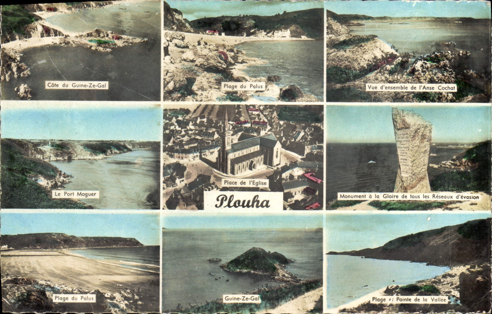 Plouha — Vue panoramique avec sites côtiers et monument — Éditions GABY, Nantes