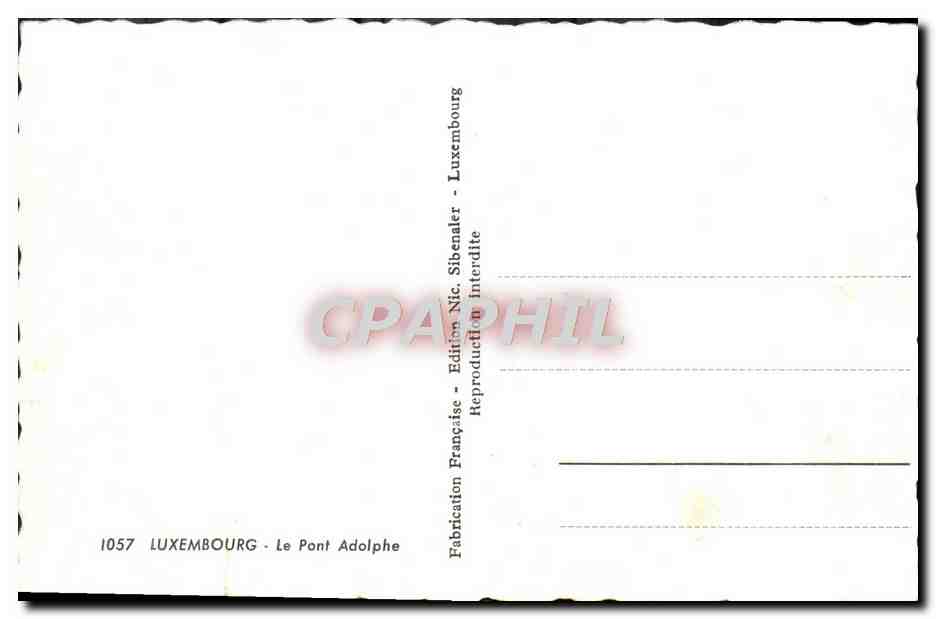 CPA Luxembourg Le Pont Adolphe — Verso