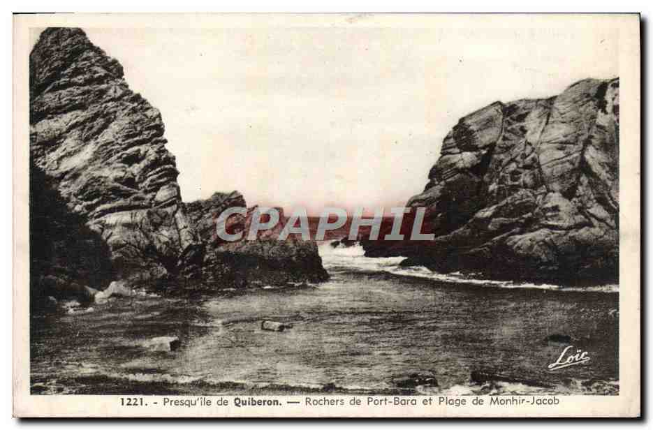CPA Presquile De Quiberon Rochers De Port Bara Et Plage De Monhir Jacob