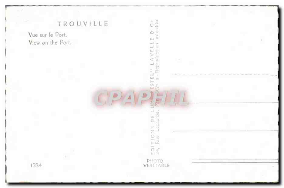 CPM Trouville Vue sur le port Bateaux — Verso