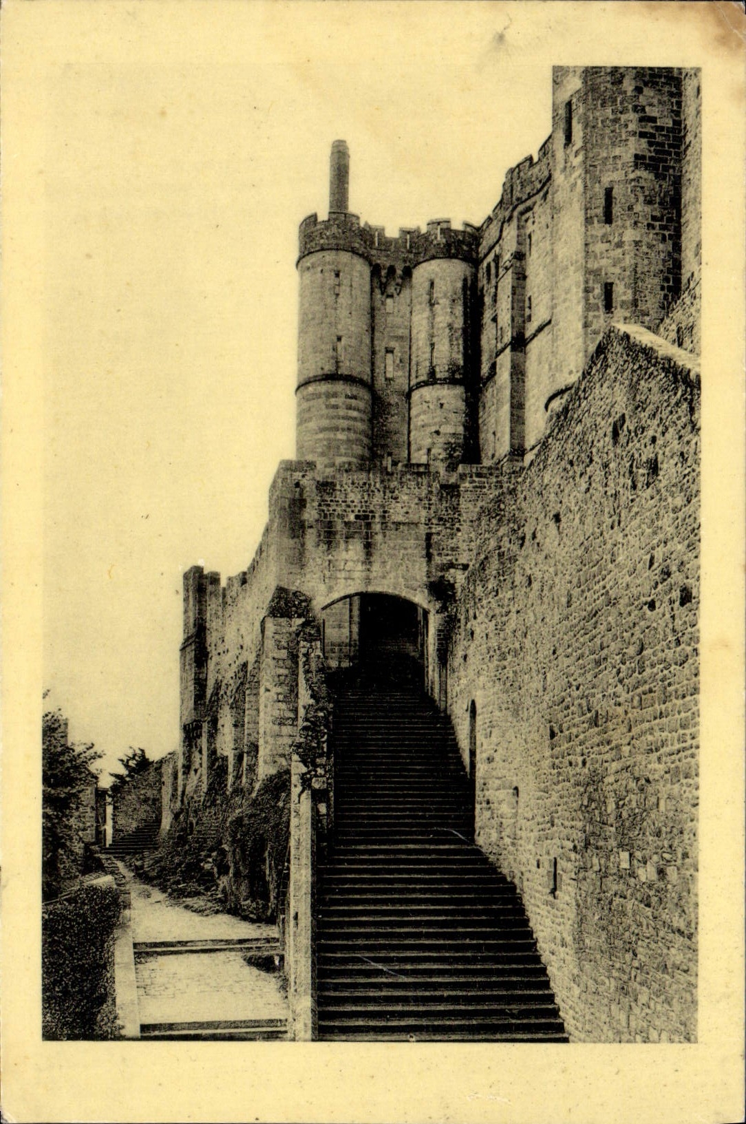 CPA Abbaye Du Mont Saint Michel Grand degre et Chatelet