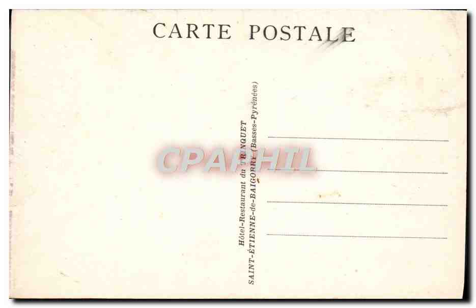 CPA Saint Etienne De Baigorry Hotel Restaurant du Trinquet  — Rückseite