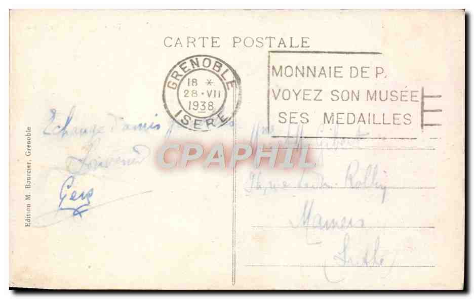 Grenoble - Les Forts et les Ponts sur l'Isère — Édition M. Boucquet, Grenoble, n°36 — Rückseite