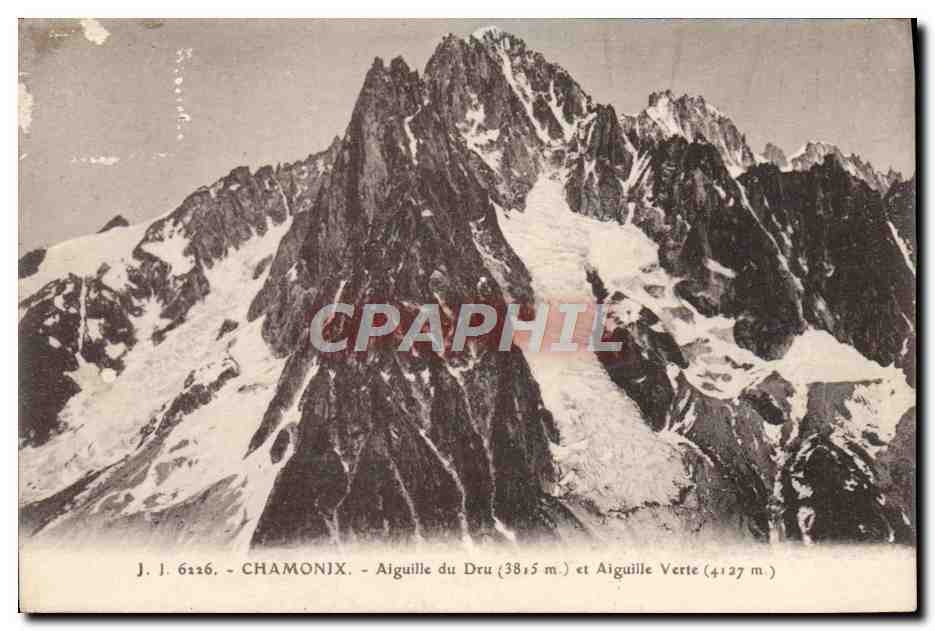 CPA Chamonix Aiguille Du Dru et aiguille Verte