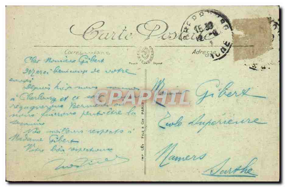 Cherbourg — Vue générale prise de la Montagne du Roule — LL — Verso