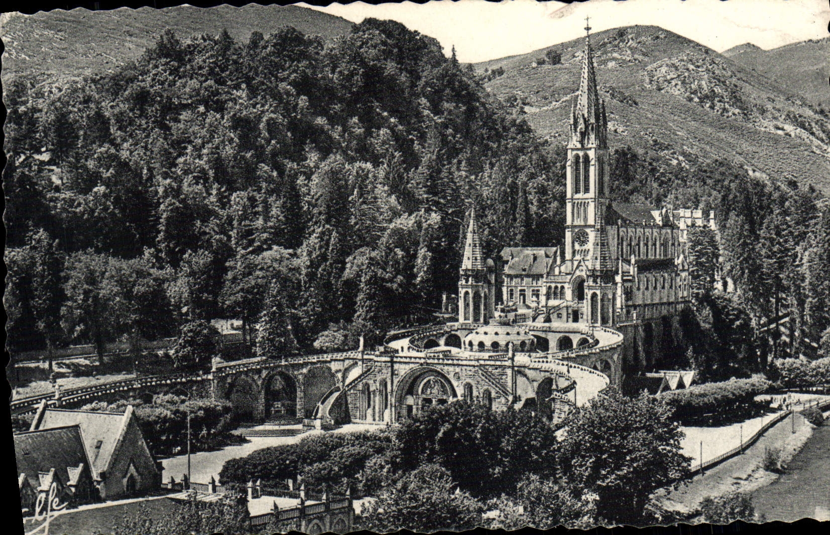 CPM Lourdes La basilique et le Gave 