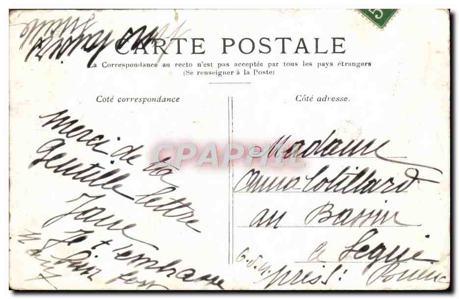 CPA Paris L'Hotel De Ville — Rückseite