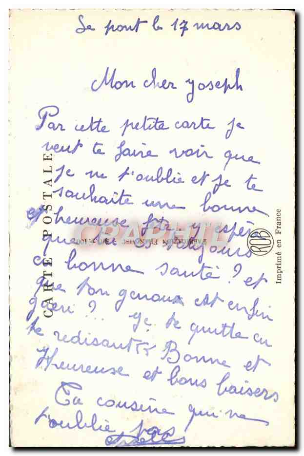 CPA Fantaisie Fleurs — Rückseite