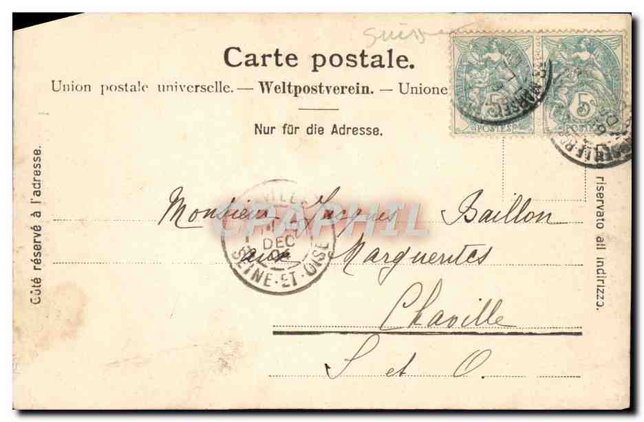CPA Barque Sur le Lac De Neuchatel Bateau — Rückseite