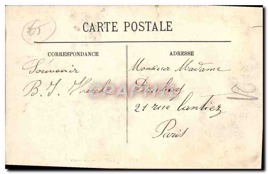CPA Lourdes La Grotte — Verso