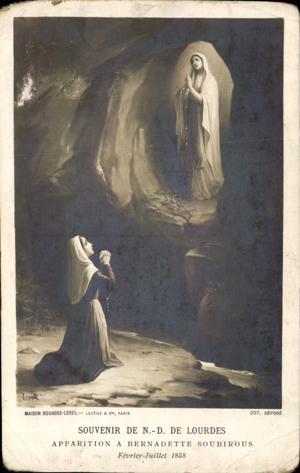 CPA Lourdes Souvenir Apparition a Bernadette Soubirous 