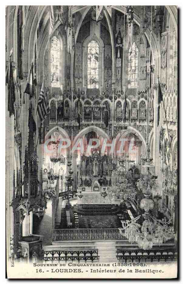 CPA Lourdes Interieur de la Basilique