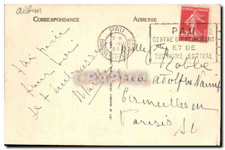 CPA Lourdes L'Apparition — Verso