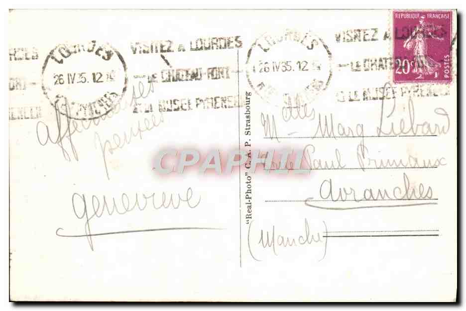 CPA Lourdes Vue Generale — Verso