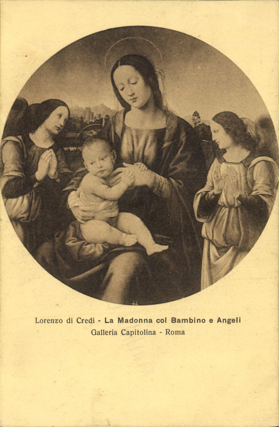 CPA Lorenzo di Credi La Madonna col Bambino e Angeli Galleria Capitolina Roma 