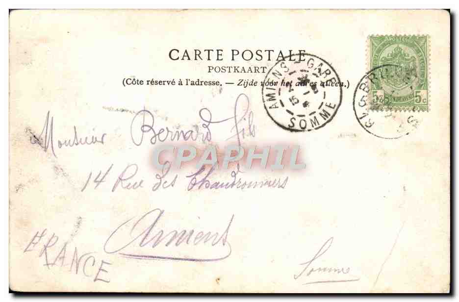 CPA Bruxelles Theatre Royal de la Monnaie — Verso
