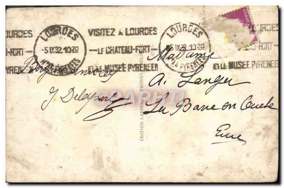 CPA Lourdes Maison Paternelle de Bernadette Soubirous  — Rückseite