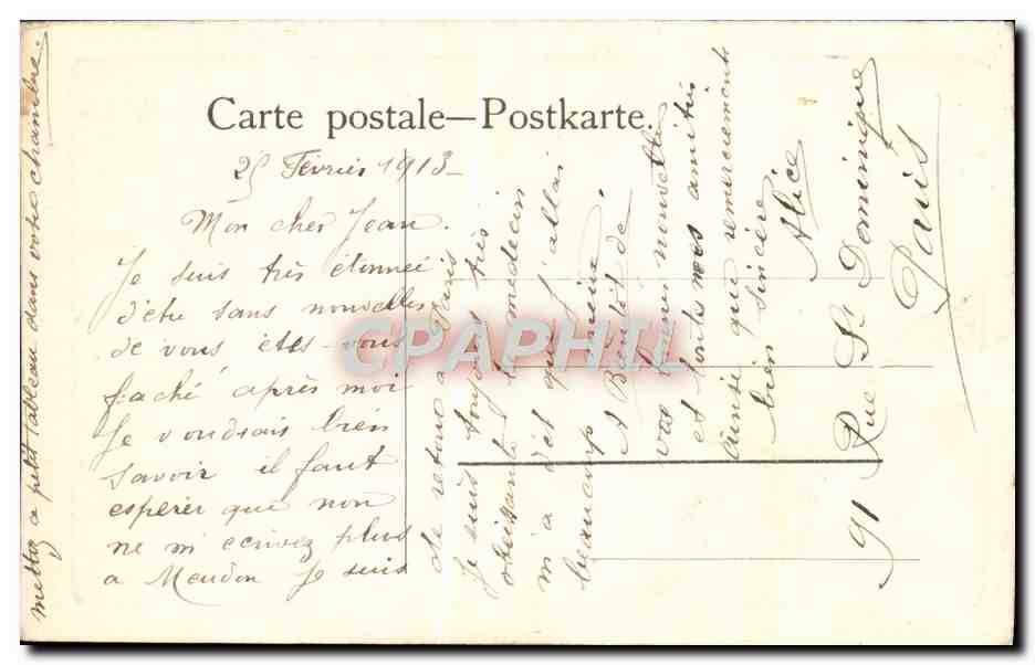 CPA Paysage  — Verso