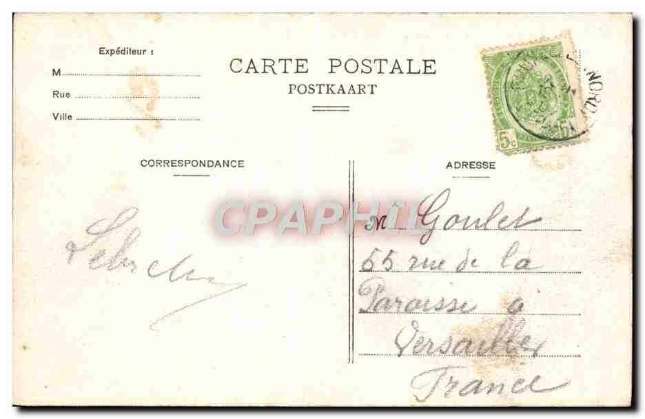 CPA Bruxelles La Bourse Et Le Boulevard Anspach — Verso
