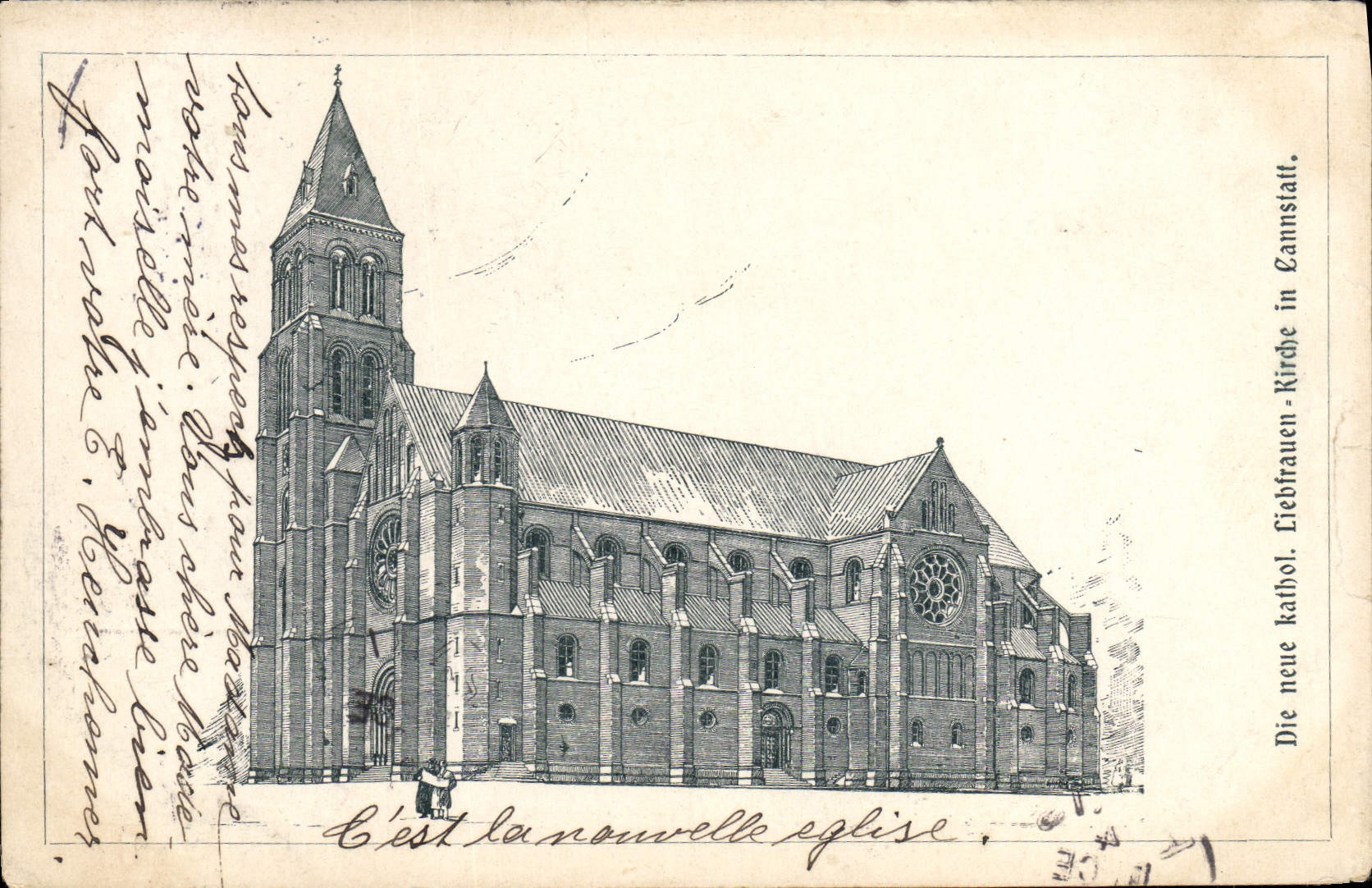 CPA Die Neue Kathol Liebfrauen Kirche in Cannstatt 