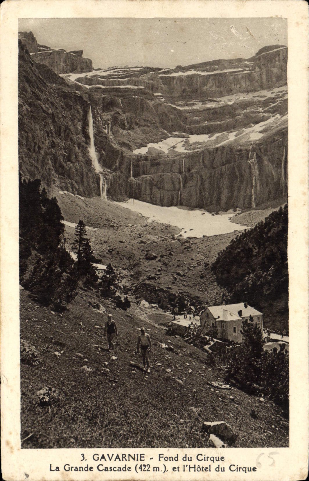 CPA Gavarnie Fond Du Cirque La grande cascade et l'hotel du cirque 