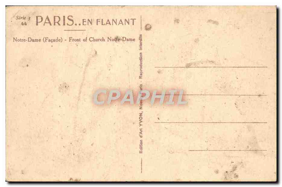 CPA Paris En Flanant Notre Dame  — Verso