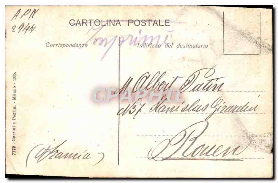 CPA Milano Detaglio Duomo — Rückseite