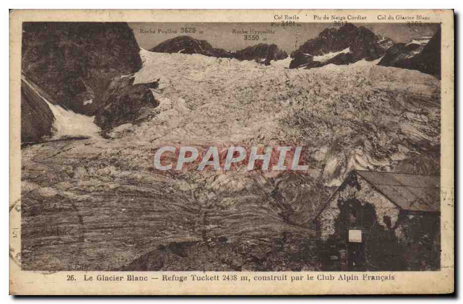 Le Glacier Blanc — Refuge Tuckett 2438 m, construit par le Club Alpin Français