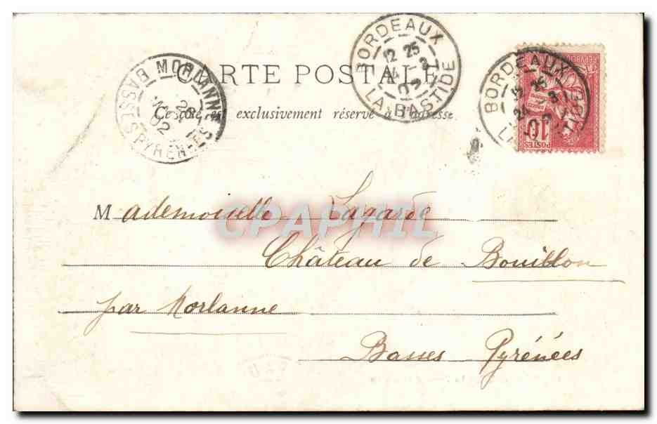 CPA Bordeaux La Porte D'Aquitaine — Verso