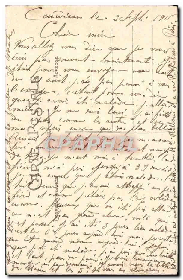 CPA Bordeaux La Faculte des Sciences Tramway Pippermint — Verso