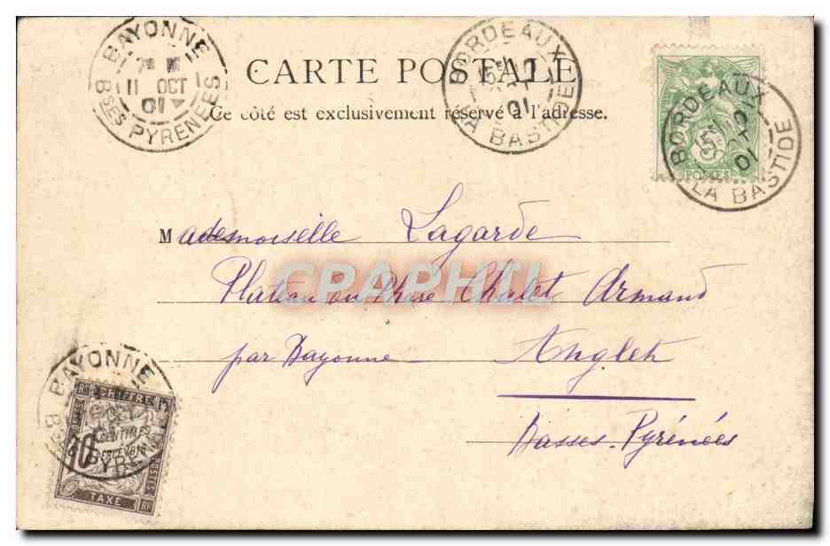 CPA Bordeaux Eglise St Andre — Verso